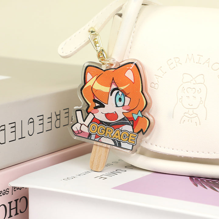 Individuell  Eis am Stiel Acryl Schlüsselanhänger