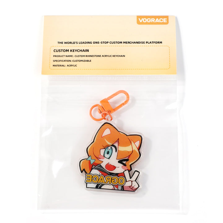 Custom Acrylic Rhinestone Keychain