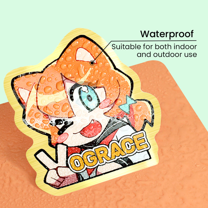 Custom Brushed Gold Stickers