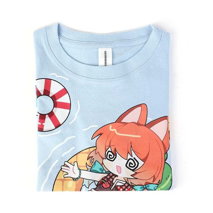 Impression de T-shirts pour enfants personnalisés en coton, T-shirts à col rond 