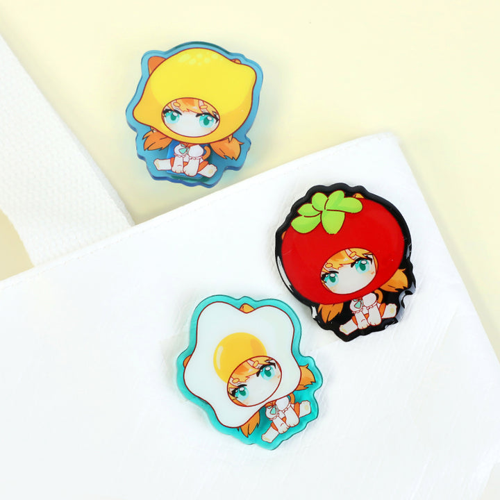 Épingles acryliques colorées personnalisées