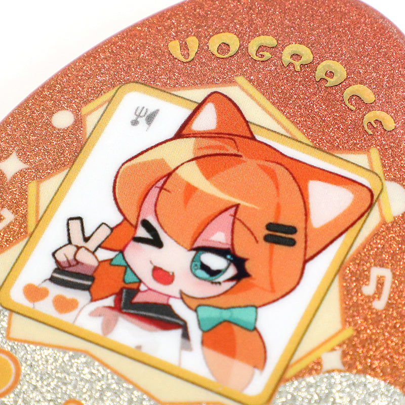 Custom Egg-shaped Raised Foil Glitter Holographic Button Pins