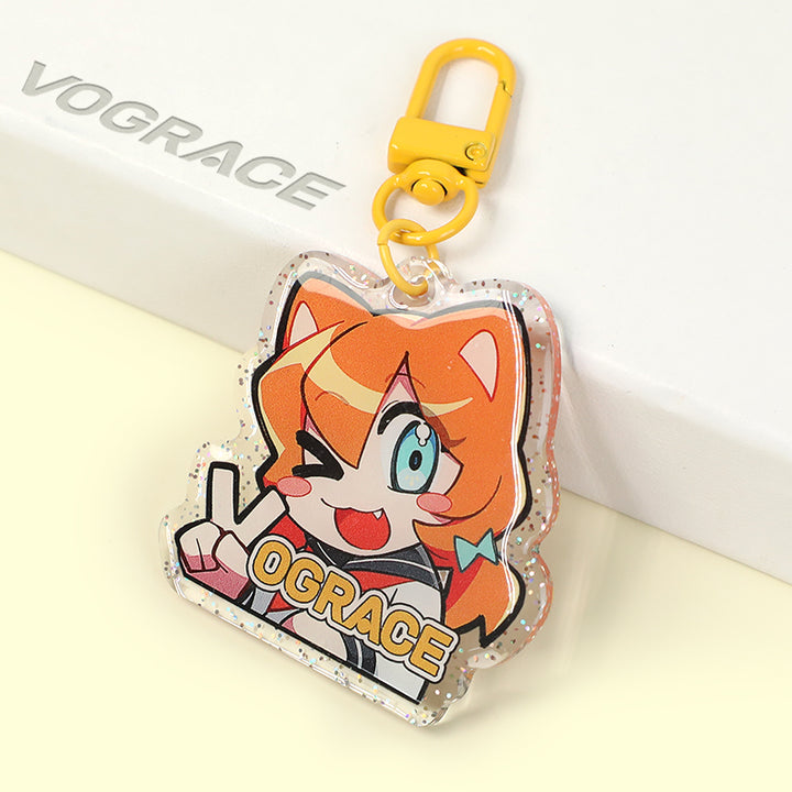 Individuell Glitzer Acryl Schlüsselanhänger