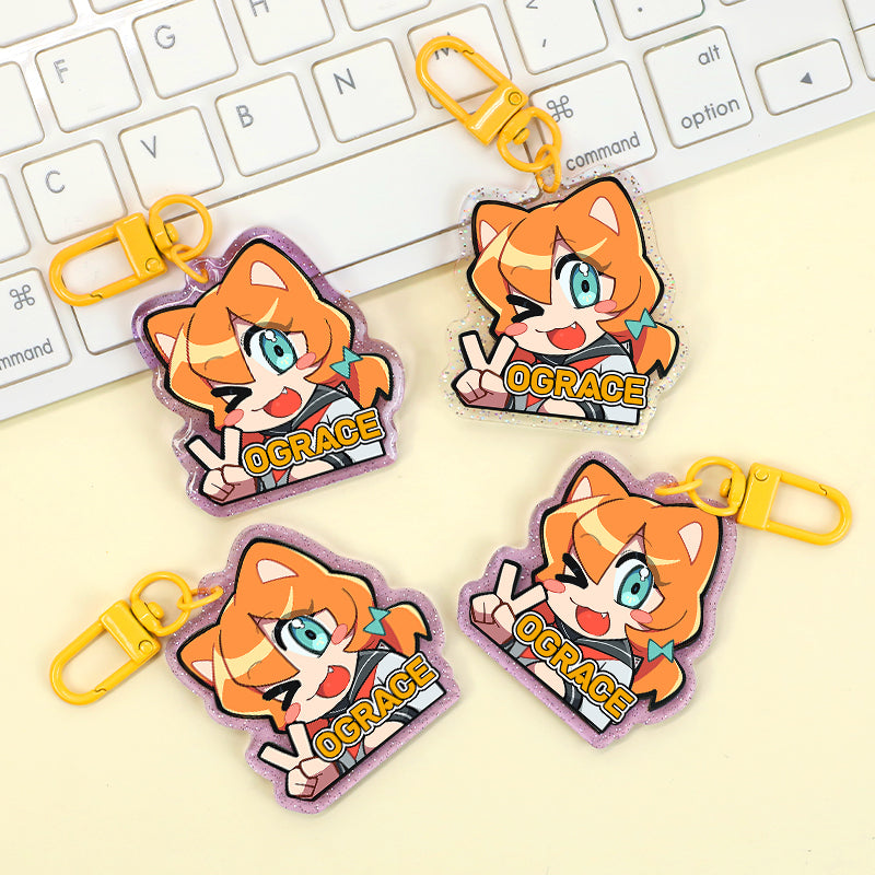 Individuell Glitzer Acryl Schlüsselanhänger