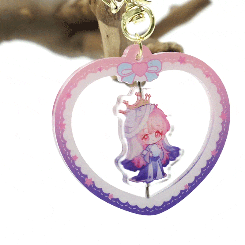 Custom Hollow Rotating Acrylic Keychains - VOGRACE