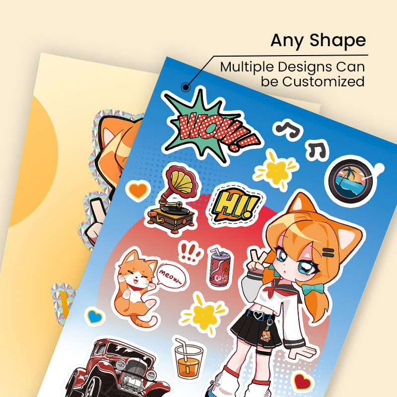Individuelle Kiss Cut Stickerbögen