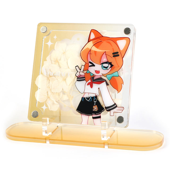 Custom Magnetic Acrylic Pressed Flower Standee