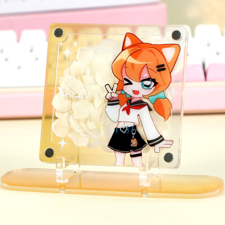 Custom Magnetic Acrylic Pressed Flower Standee