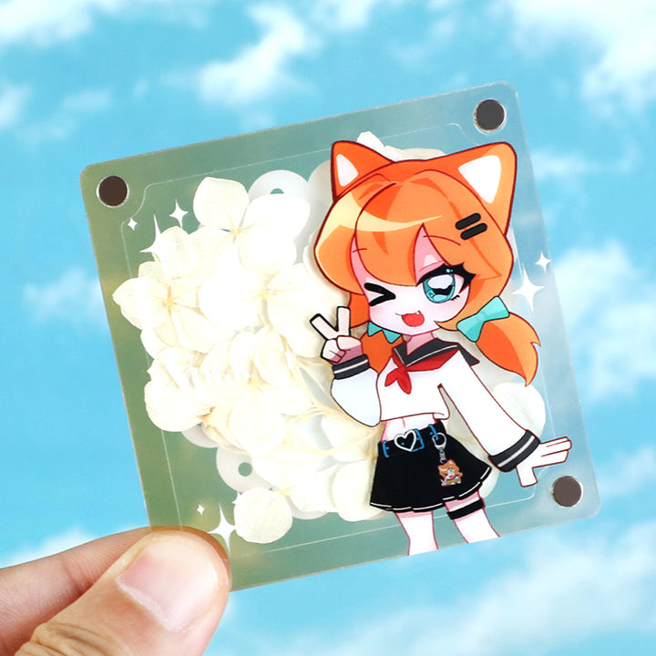 Custom Magnetic Acrylic Pressed Flower Standee
