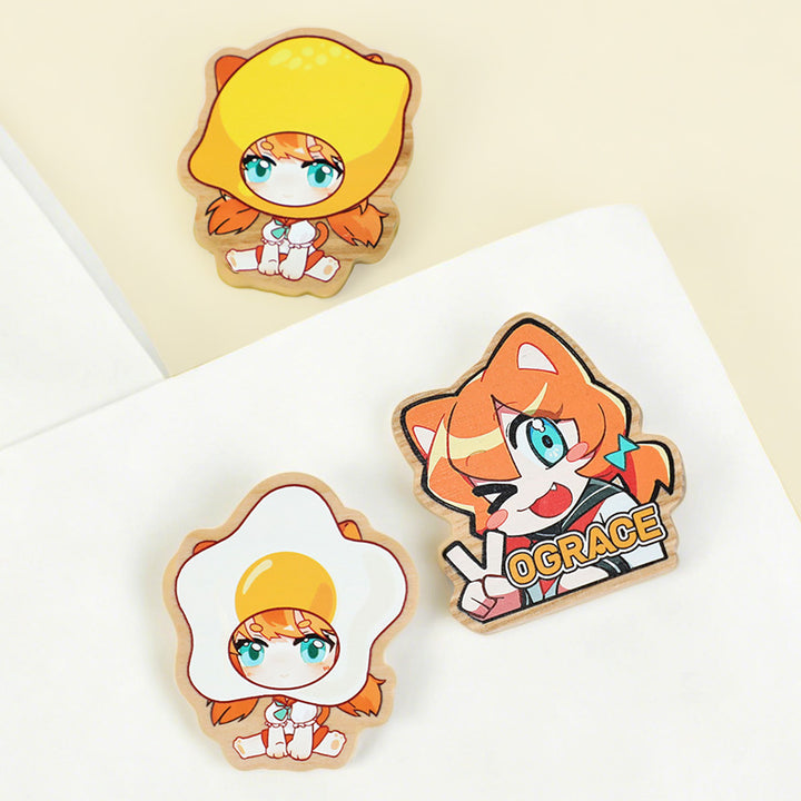 Insignias de pino de madera natural personalizadas 