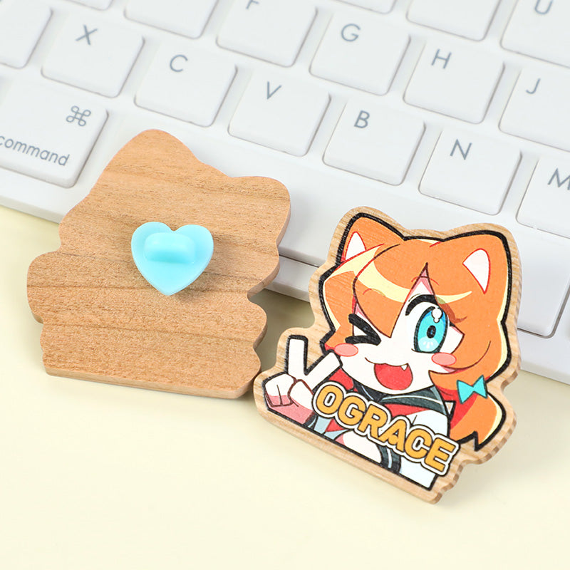 Insignias de pino de madera natural personalizadas 