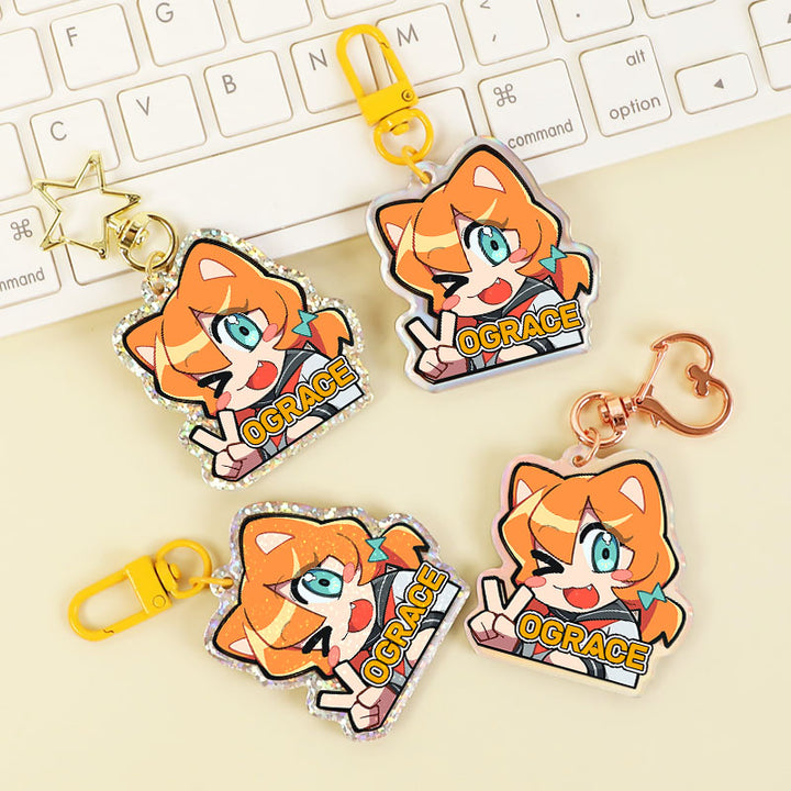 Individuell undurchsichtige holografische Acryl Schlüsselanhänger