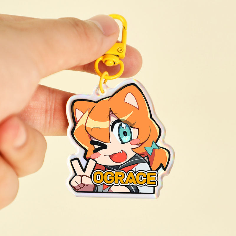 Individuell undurchsichtige holografische Acryl Schlüsselanhänger