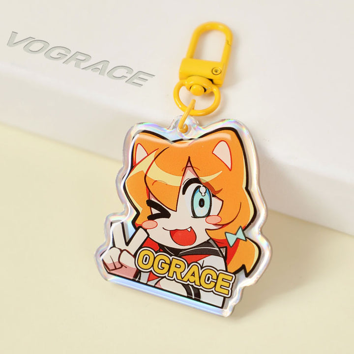 Individuell undurchsichtige holografische Acryl Schlüsselanhänger