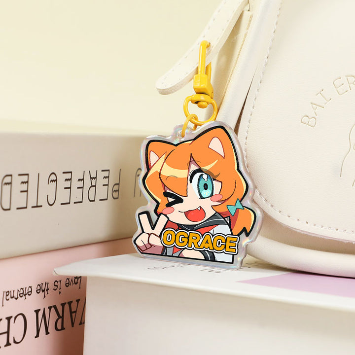 Individuell undurchsichtige holografische Acryl Schlüsselanhänger