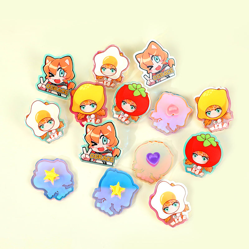 Pinos acrílicos arco -íris personalizados