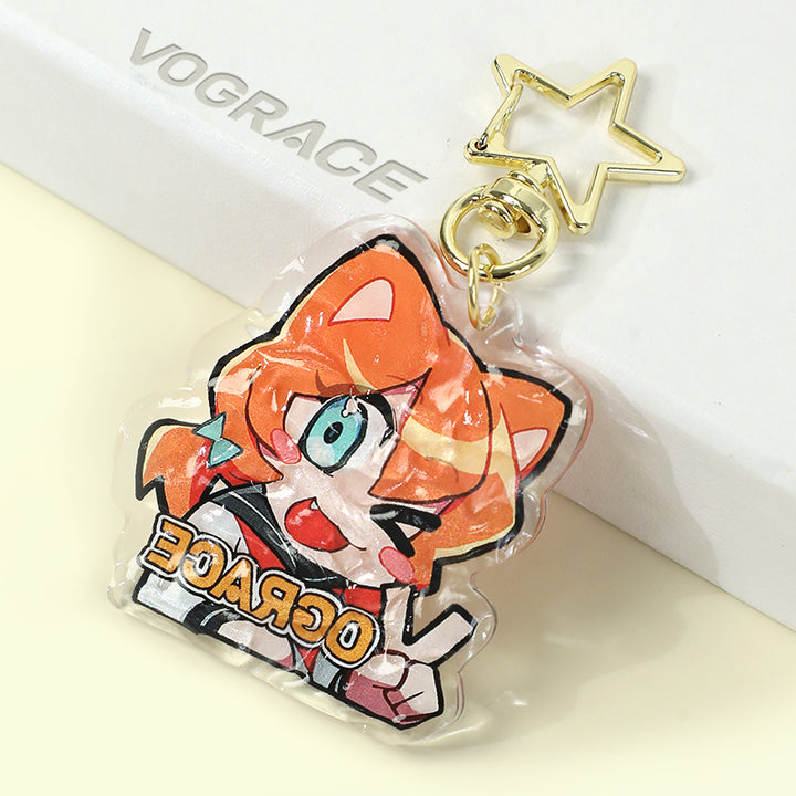 Individuell  Acryl Schlüsselanhänger mit Wellenmuster