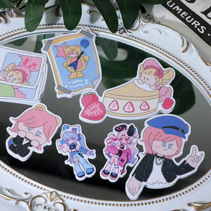 Custom Sand Glitter Frosted Stickers - VOGRACE