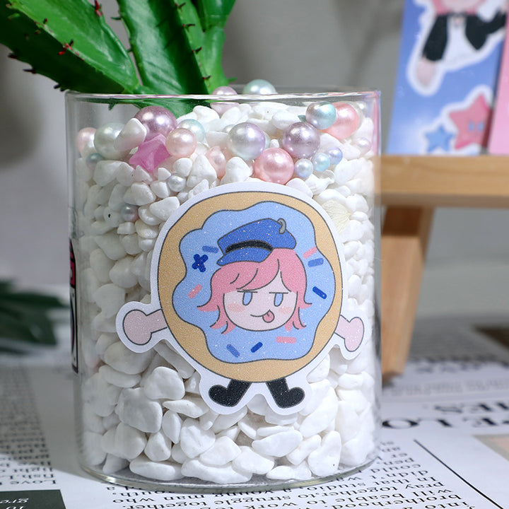 Custom Sand Glitter Frosted Stickers - VOGRACE