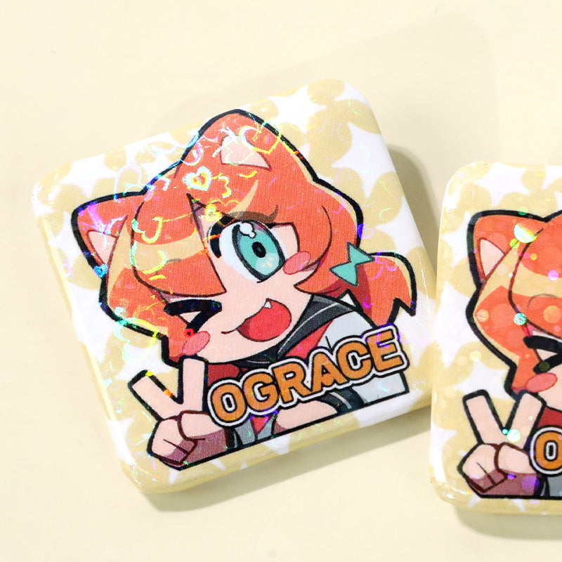 カスタムスクエアボタンピン