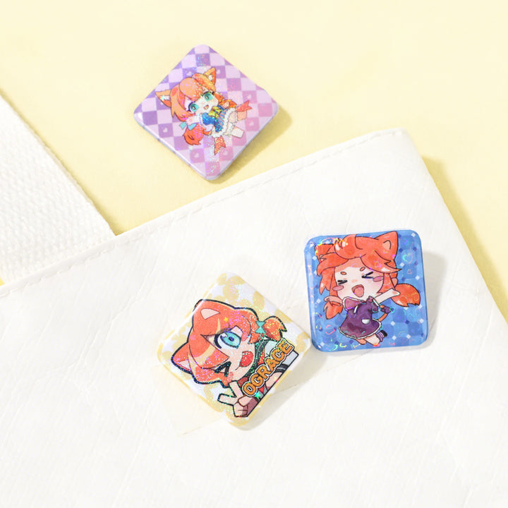 カスタムスクエアボタンピン