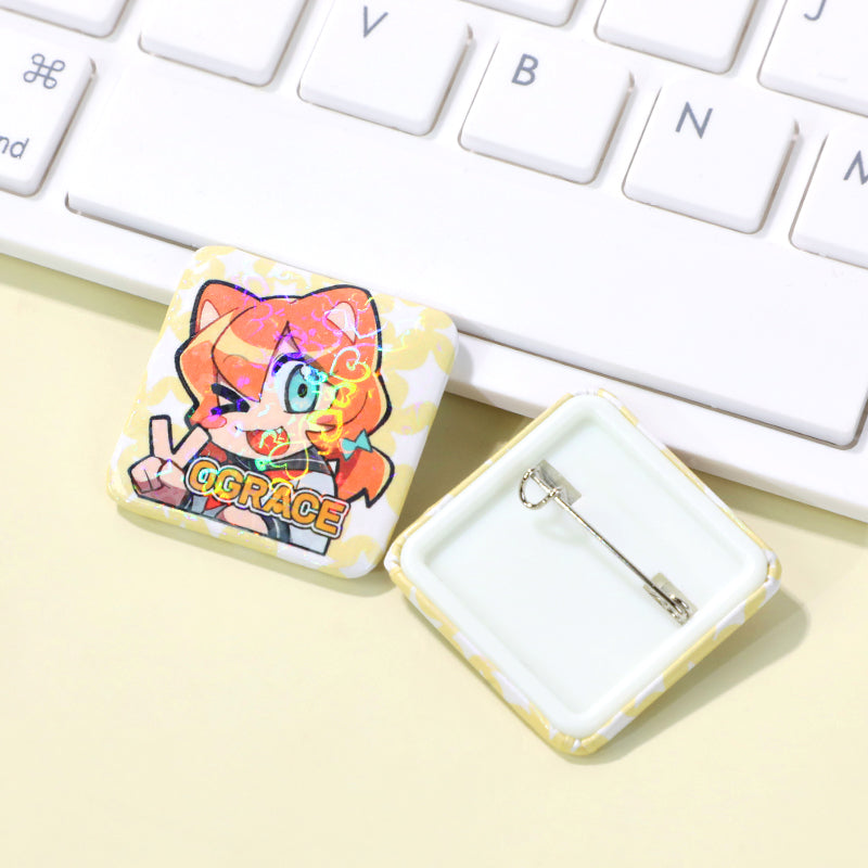 カスタムスクエアボタンピン