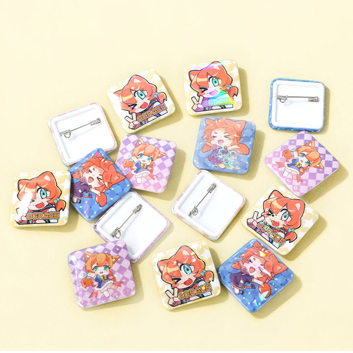 カスタムスクエアボタンピン