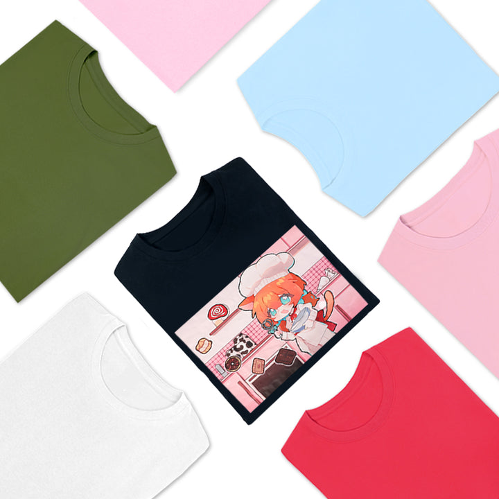 Impresión de camisetas de algodón para mujeres personalizadas, camisetas de cuello redondo 