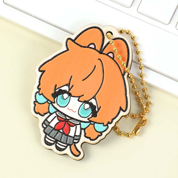 Custom Synthetic Wooden Soft Rubber Keychains - VOGRACE