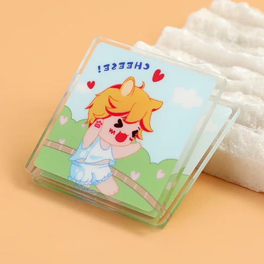 Individuelle Acryl-Binderclips mit niedlicher Anime-Charakter-Illustration und Herzdesigns