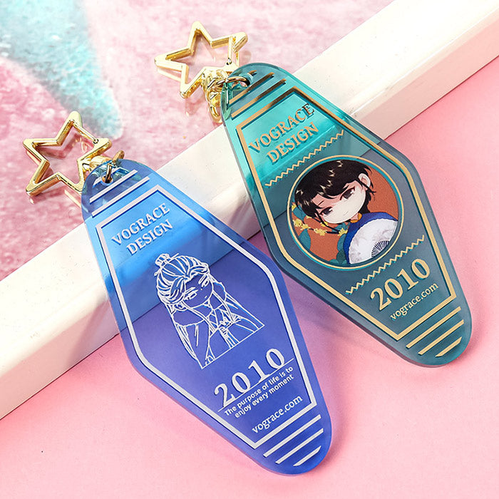 Custom Colored Hotel Motel Acrylic Keychains - VOGRACE