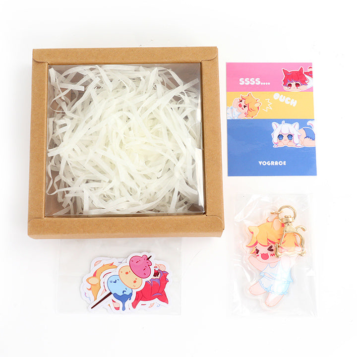 Custom Stickers + keychain sets Packing - VOGRACE