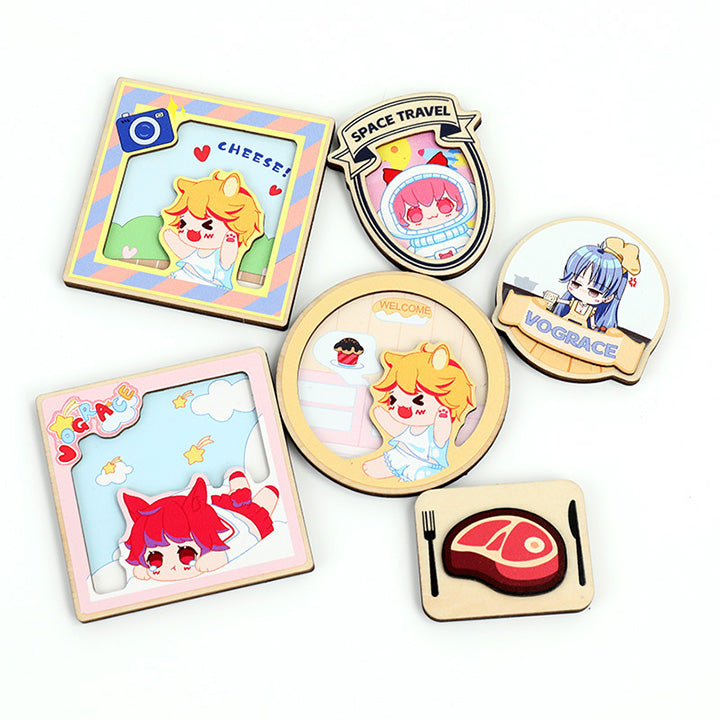 Custom Multilayer Wooden Fridge Magnets - VOGRACE