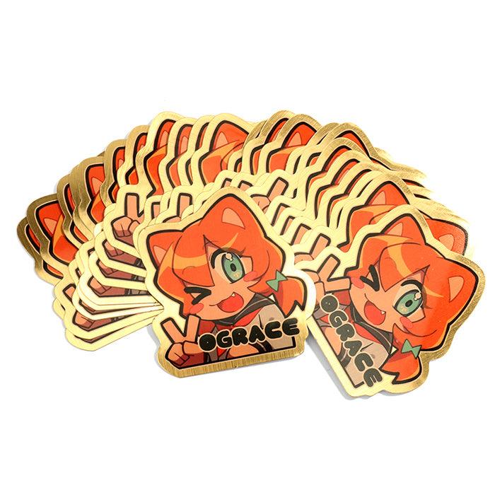 Custom Brushed Gold Stickers - VOGRACE