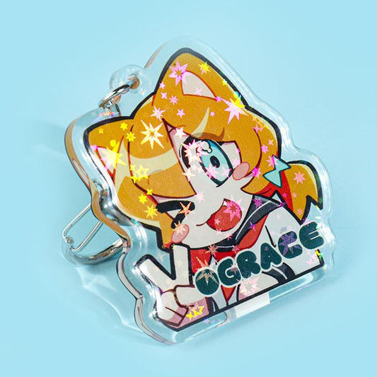 Custom Glitter Epoxy Holographic Keychains - VOGRACE